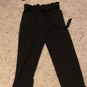 Cropped Paperbag Dress Pants